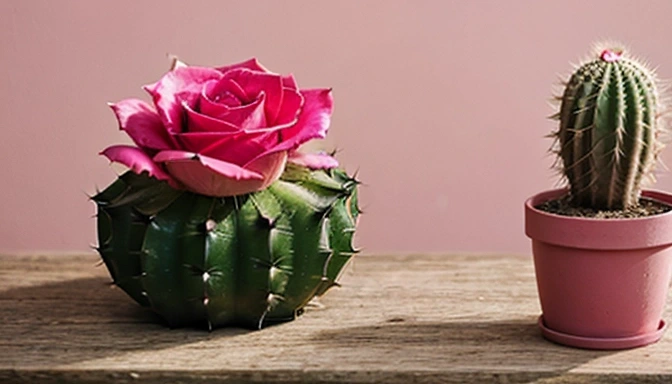 Rose and cactus Rose and cactus