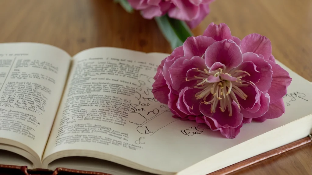 flower on book